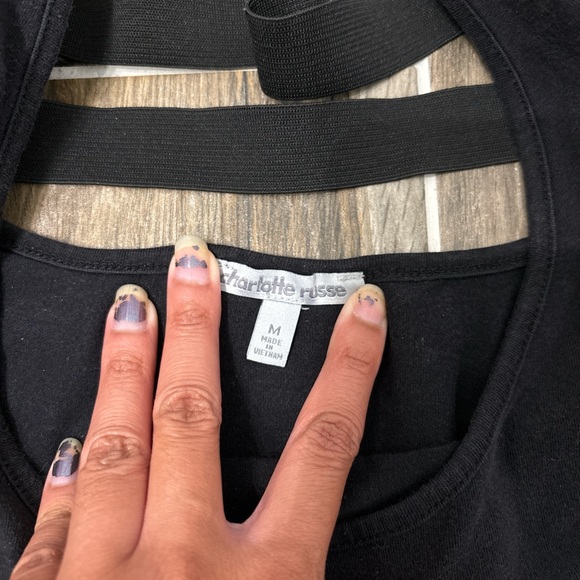 Charlotte Russe black cropped top - Picture 2 of 4